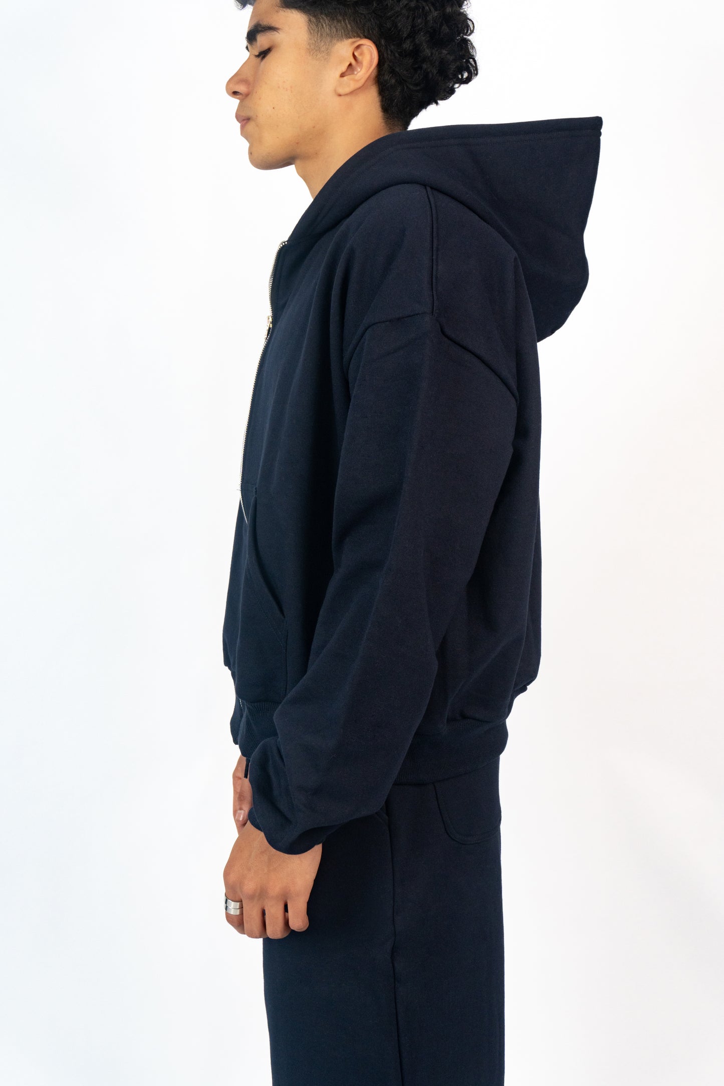 Blue Navy Zip Hoodie